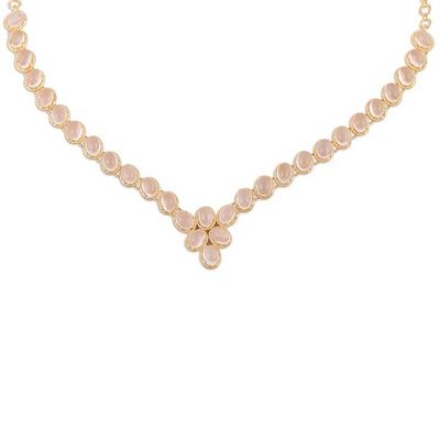 Alternate image for Gold Vermeil Moonstone Necklace Handcrafted in India Misty Garland