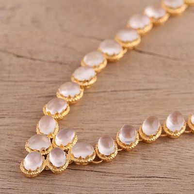 Alternate image for Gold Vermeil Moonstone Necklace Handcrafted in India Misty Garland