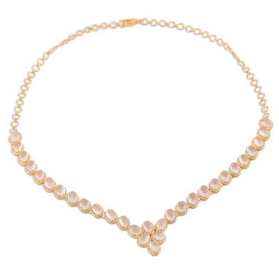 Alternate image for Gold Vermeil Moonstone Necklace Handcrafted in India Misty Garland