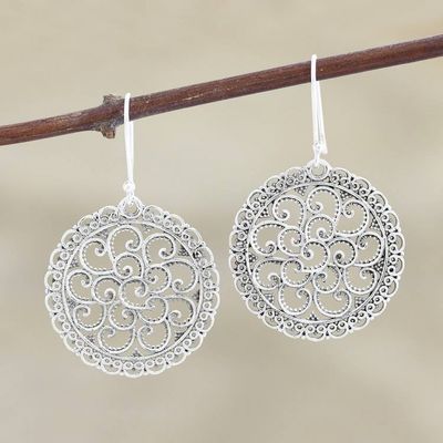 Primary image for Lacy Sterling Silver Dangle Earrings Rajasthani Lace