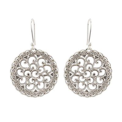 Alternate image for Lacy Sterling Silver Dangle Earrings Rajasthani Lace