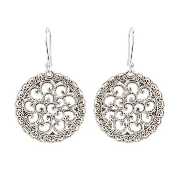 Alternate image for Lacy Sterling Silver Dangle Earrings Rajasthani Lace