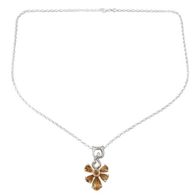 Alternate image for Citrine pendant necklace Golden Blessings