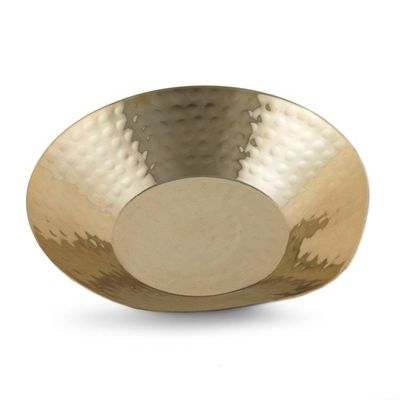 Alternate image for Brass-Plated Handcrafted Spoon Rest with Hammered Finish Hammered Textures