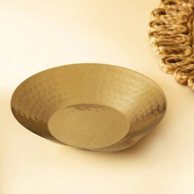 Alternate image for Brass-Plated Handcrafted Spoon Rest with Hammered Finish Hammered Textures