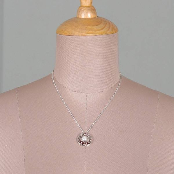 Alternate image for Natural Cream Pearl and Faceted Garnet Floral Jewelry Set Romantic Sparkle