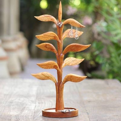 Primary image for Hand Carved Wood Tree Jewelry Stand Towering Tree