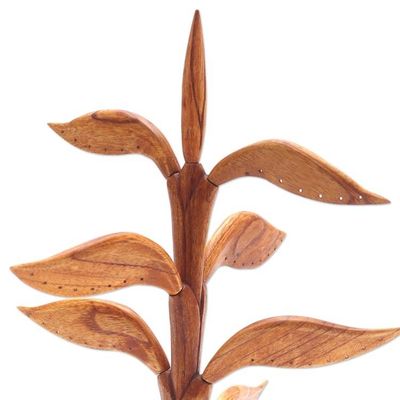 Alternate image for Hand Carved Wood Tree Jewelry Stand Towering Tree