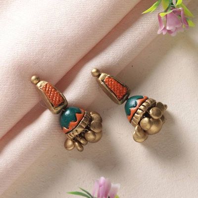 Primary image for Jhumki-Style Hand-Painted Ceramic Statement Dangle Earrings Jhumki Flair
