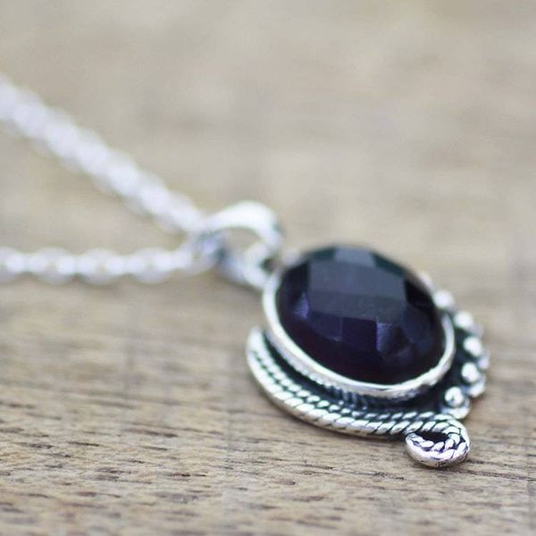 Alternate image for Sterling Silver Amethyst Pendant Necklace from India Indian Delight in Purple