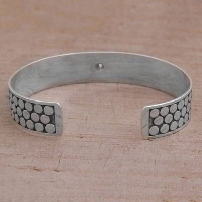 Alternate image for Balinese Amethyst and Sterling Silver Spiral Cuff Bracelet Purple Bubble Bath