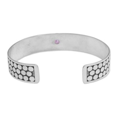 Alternate image for Balinese Amethyst and Sterling Silver Spiral Cuff Bracelet Purple Bubble Bath