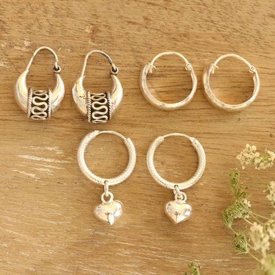 Primary image for Handmade Sterling Silver Hoop Earrings Dancing Barefoot
