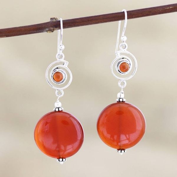 Alternate image for Hand Crafted Carnelian Dangle Earrings from India Lust for Life