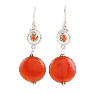 Alternate image for Hand Crafted Carnelian Dangle Earrings from India Lust for Life