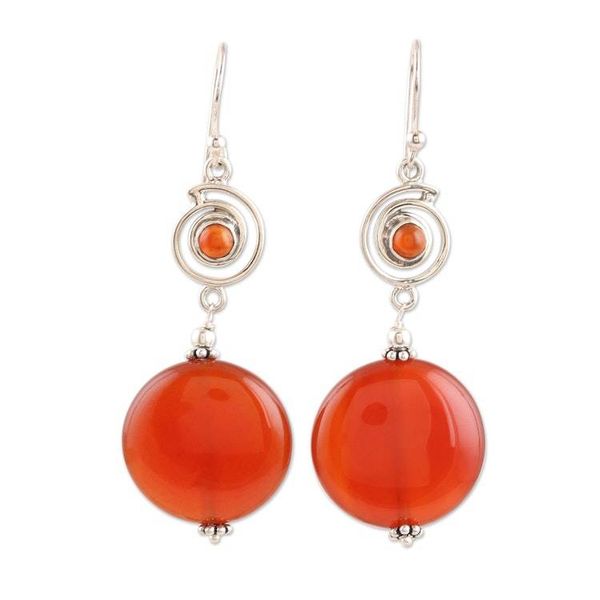 Alternate image for Hand Crafted Carnelian Dangle Earrings from India Lust for Life