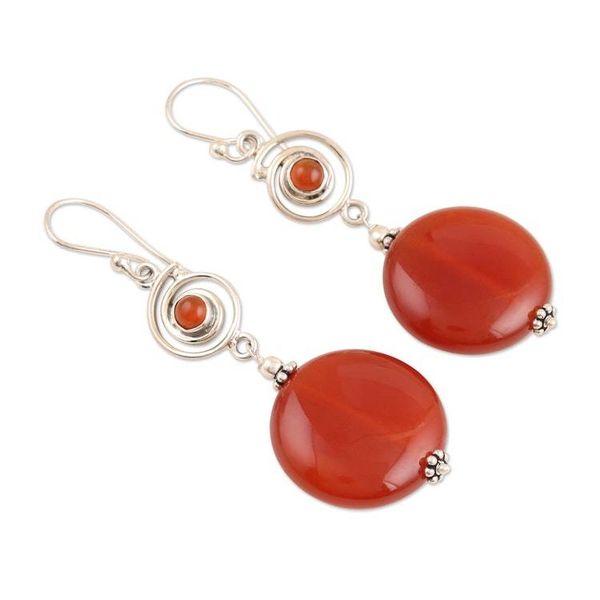Alternate image for Hand Crafted Carnelian Dangle Earrings from India Lust for Life