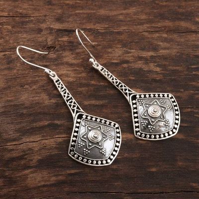Alternate image for Indian Style Sterling Silver Dangle Earrings Jaipur Pendulum