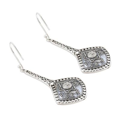Alternate image for Indian Style Sterling Silver Dangle Earrings Jaipur Pendulum