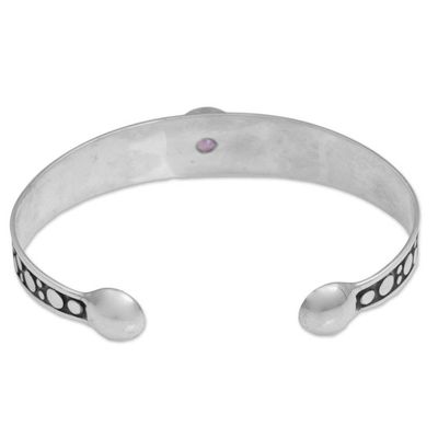 Alternate image for Amethyst and Sterling Silver Cuff Bracelet from Bali Purple Stone Path