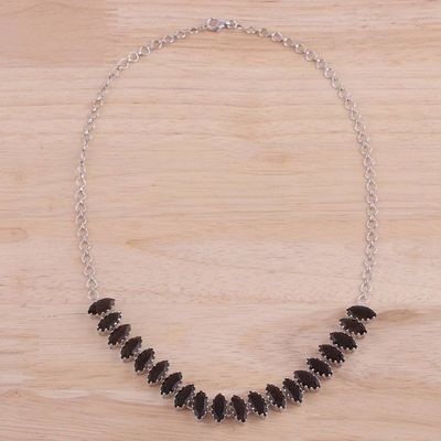 Primary image for Rhodium Plated Smoky Quartz Pendant Necklace from India Rich Sparkle