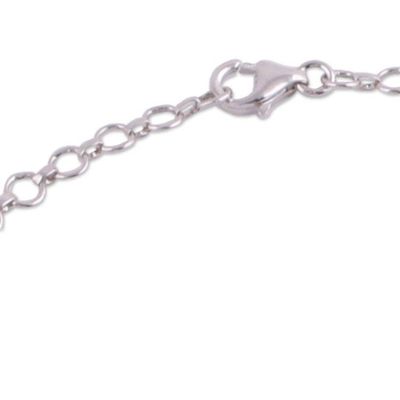 Alternate image for Rhodium Plated Citrine Pendant Necklace Crafted in India Warm Sparkle
