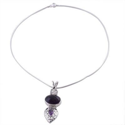Alternate image for India Jewelry Sterling Silver and Amethyst Necklace Wise Beauty