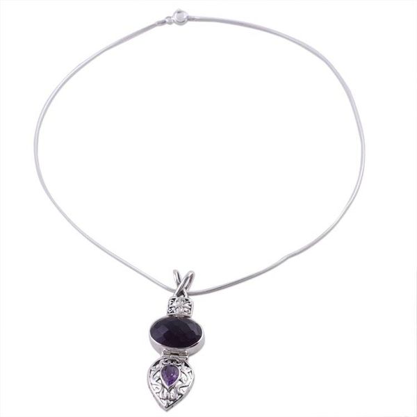 Alternate image for India Jewelry Sterling Silver and Amethyst Necklace Wise Beauty