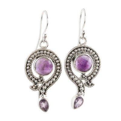 Alternate image for Artisan Crafted Amethyst Dangle Earrings Graceful Query