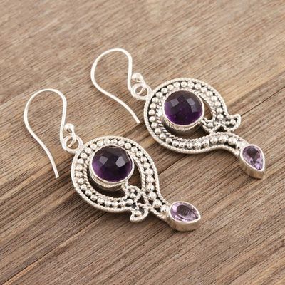 Alternate image for Artisan Crafted Amethyst Dangle Earrings Graceful Query