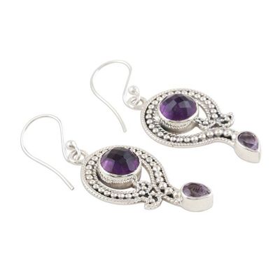 Alternate image for Artisan Crafted Amethyst Dangle Earrings Graceful Query