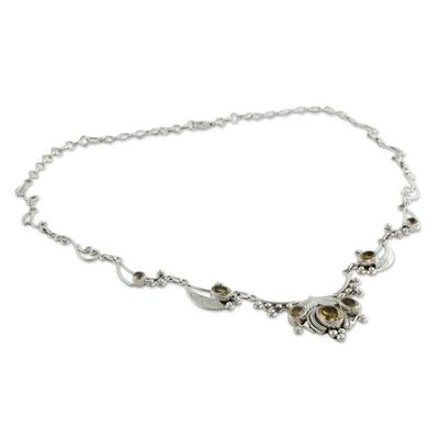 Alternate image for Indian Jewelry Sterling Silver and Citrine Necklace Queen of Nature