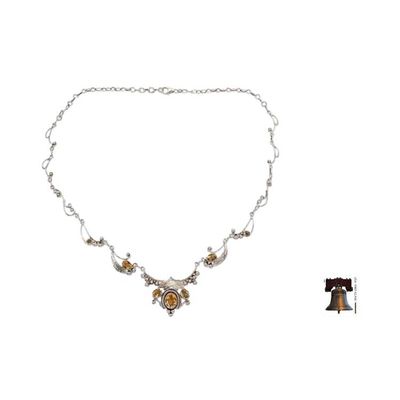 Alternate image for Indian Jewelry Sterling Silver and Citrine Necklace Queen of Nature