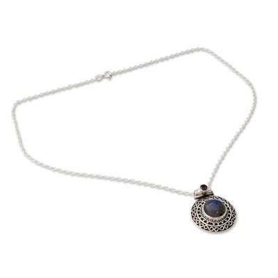 Alternate image for Handcrafted Mughal Style Labradorite and Amethyst Necklace Aurangabad Princess