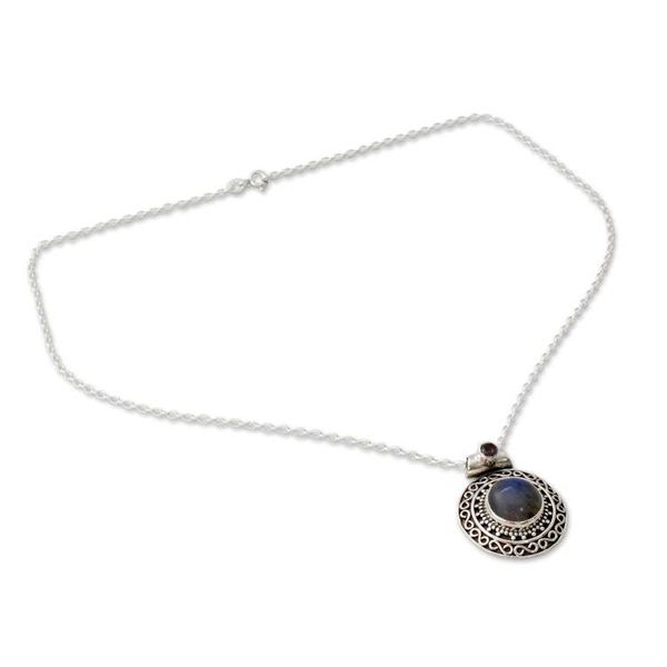 Alternate image for Handcrafted Mughal Style Labradorite and Amethyst Necklace Aurangabad Princess