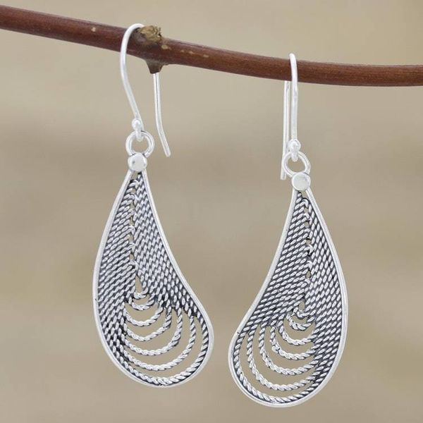 Alternate image for Sterling Silver Filigree Dangle Earrings Endless Tears