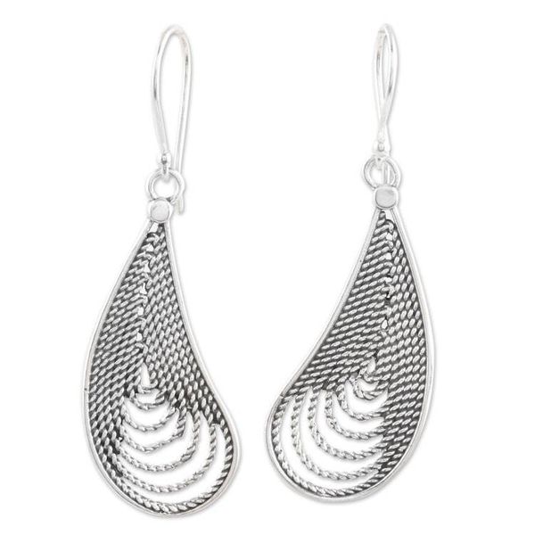 Alternate image for Sterling Silver Filigree Dangle Earrings Endless Tears