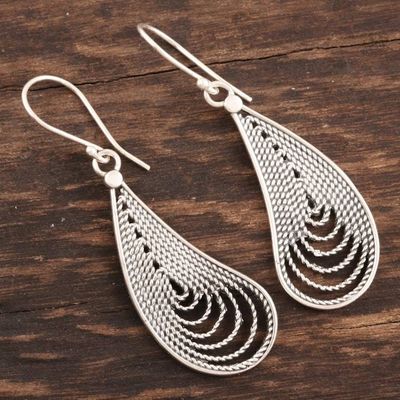 Alternate image for Sterling Silver Filigree Dangle Earrings Endless Tears