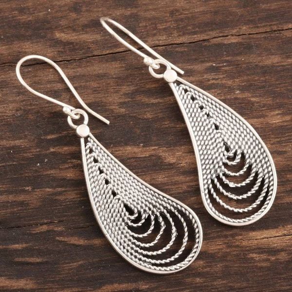 Alternate image for Sterling Silver Filigree Dangle Earrings Endless Tears