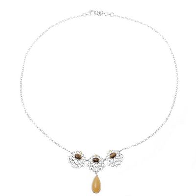 Alternate image for Aventurine Tigers Eye and Citrine Pendant Necklace Harmonious Trio