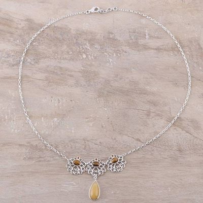 Alternate image for Aventurine Tigers Eye and Citrine Pendant Necklace Harmonious Trio