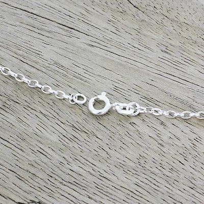 Alternate image for Blue Topaz and Sterling Silver Pendant Necklace from India Morning Glitter