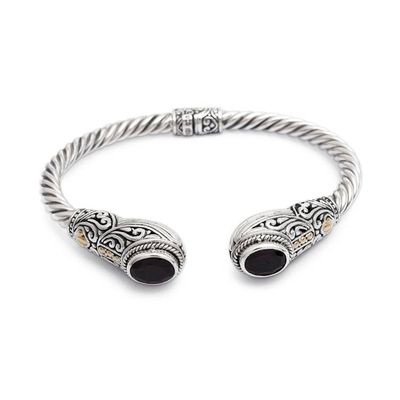 Alternate image for Handmade Balinese Garnet Cuff Bracelet Gelgel Empress