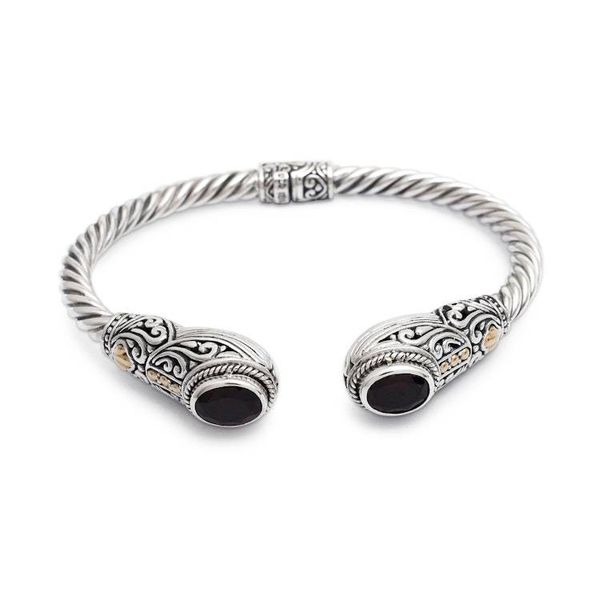 Alternate image for Handmade Balinese Garnet Cuff Bracelet Gelgel Empress