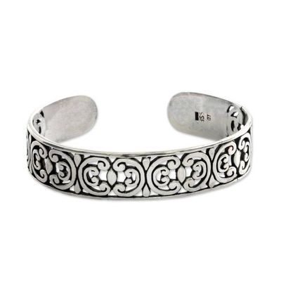 Alternate image for Artisan Crafted Sterling Silver Cuff Bracelet Indonesian Lace