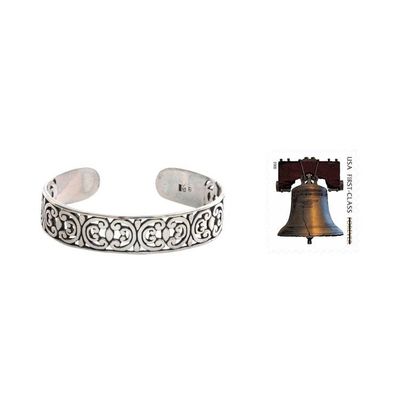 Alternate image for Artisan Crafted Sterling Silver Cuff Bracelet Indonesian Lace