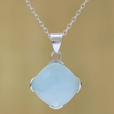 Primary image for Chalcedony and Sterling Silver Pendant Necklace from India Soaring