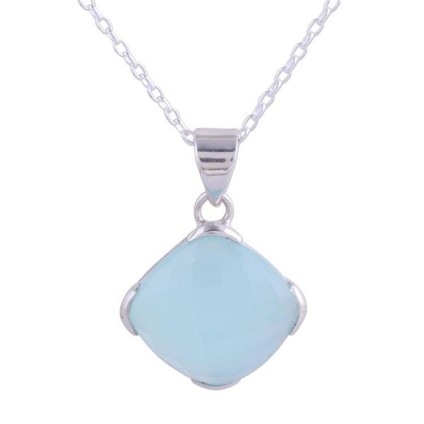 Alternate image for Chalcedony and Sterling Silver Pendant Necklace from India Soaring