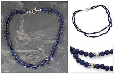 Primary image for Lapis lazuli strand necklace Agra Azure