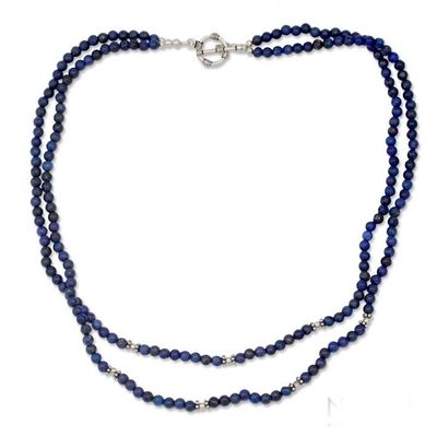 Alternate image for Lapis lazuli strand necklace Agra Azure